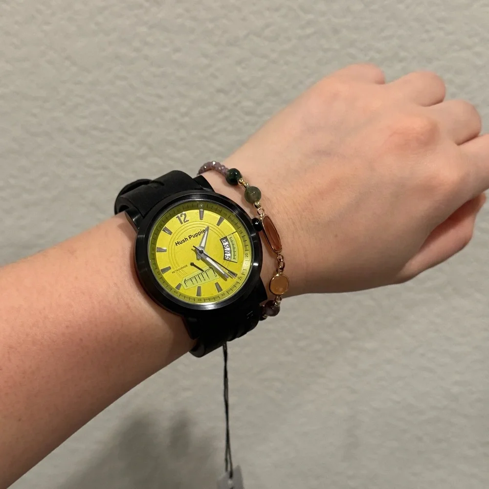 NIB HUSH PUPPIES LIME GREEN DIAL BLACK SILICONE MEN’S WATCH - Picture 8 of 8
